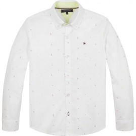 ΠΟΥΚΑΜΙΣΟ TOMMY HILFIGER MINI AOP SHIRT ΛΕΥΚΟ ΠΟΥΚΑΜΙΣΟ TOMMY HILFIGER MINI AOP SHIRT ΛΕΥΚΟ