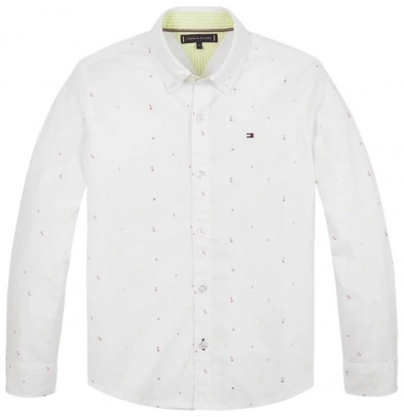 ΠΟΥΚΑΜΙΣΟ TOMMY HILFIGER MINI AOP SHIRT ΛΕΥΚΟ