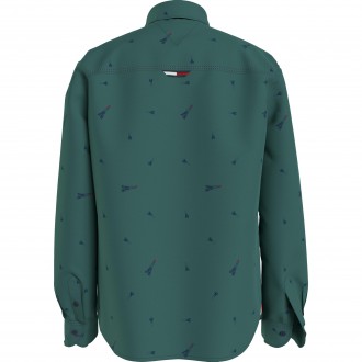 ΠΟΥΚΑΜΙΣΟ TOMMY HILFIGER   FUN AOP SHIRT ΠΡΑΣΙΝΟ ΠΟΥΚΑΜΙΣΟ TOMMY HILFIGER   FUN AOP SHIRT ΠΡΑΣΙΝΟ