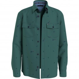 ΠΟΥΚΑΜΙΣΟ TOMMY HILFIGER   FUN AOP SHIRT ΠΡΑΣΙΝΟ ΠΟΥΚΑΜΙΣΟ TOMMY HILFIGER   FUN AOP SHIRT ΠΡΑΣΙΝΟ