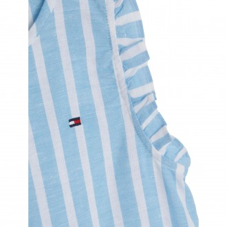 Φόρεμα Tommy Hilfiger Αμάνικο Ριγέ Με Βολάν